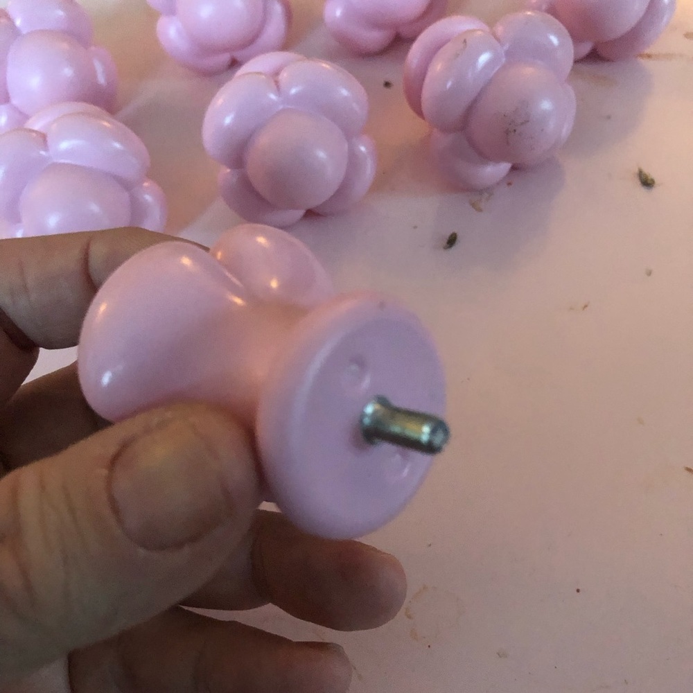 Ikea Skulptur Pink Porcelain Curtain Rod Finial . Could be used as handles-used - Picture 5 of 13